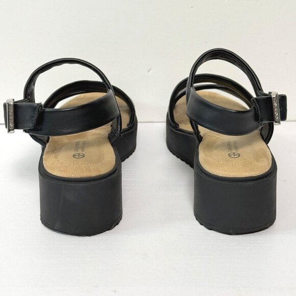 Giani Bernini Cassey Wedge Sandles Womens Sz 6M Black Memory Foam Flatform - Picture 6 of 10